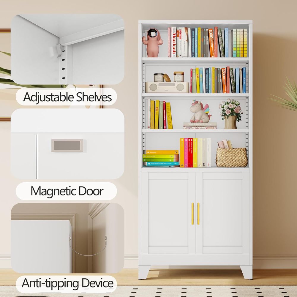 Librerías Metálicas Blancas de - Office Storage Cabinet reseña y precio