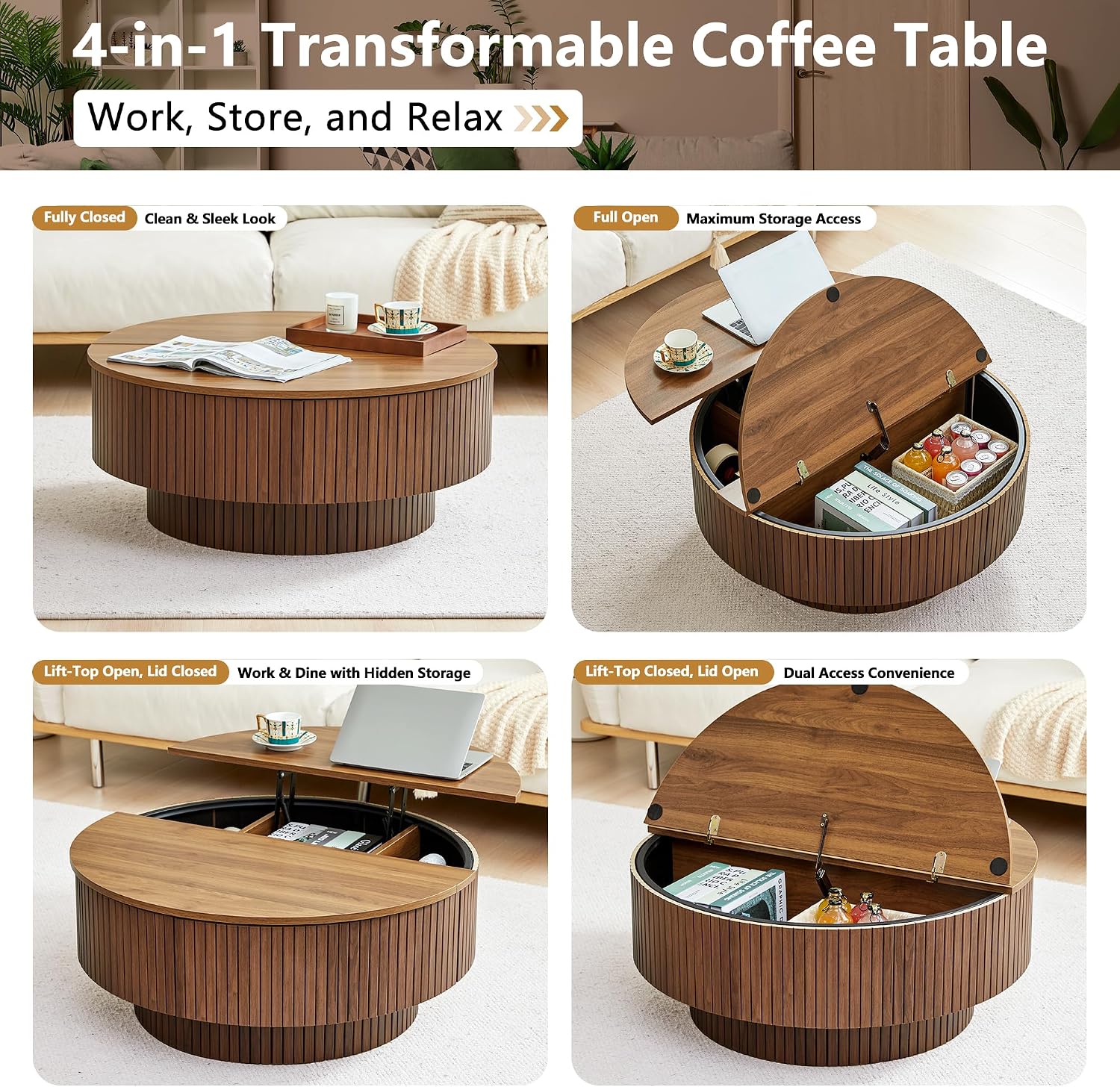 Mesa de centro redonda de 33 p - Office Furniture Ideas reseña y precio