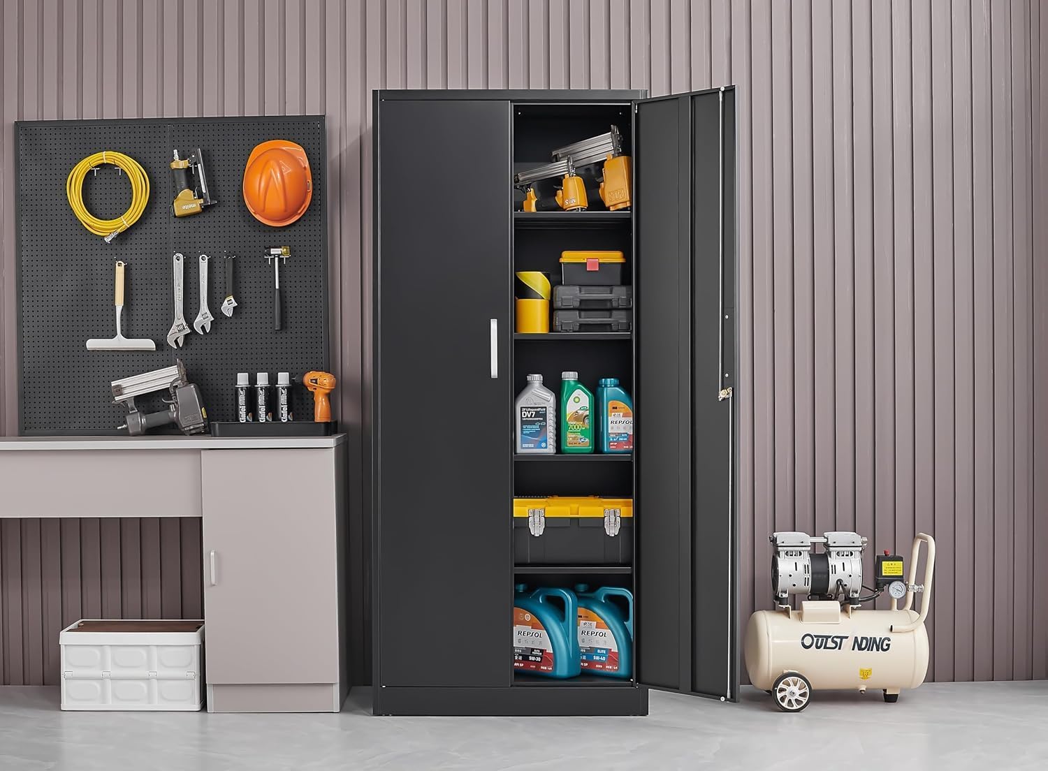 Armario de almacenamiento metá - Office Storage Cabinet reseña y precio