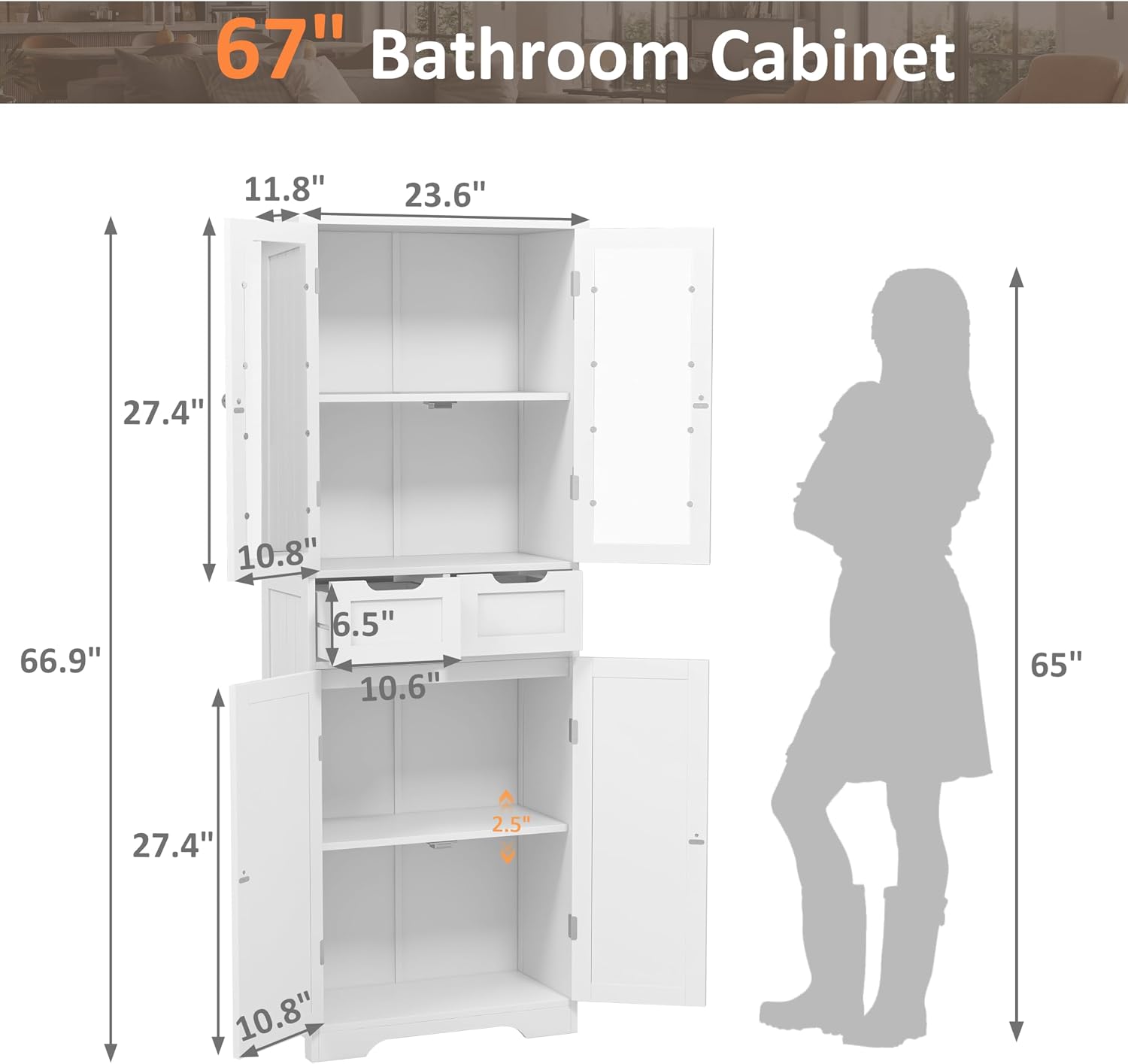 Armario de Baño Alto Independi - Office Storage Cabinet reseña y precio